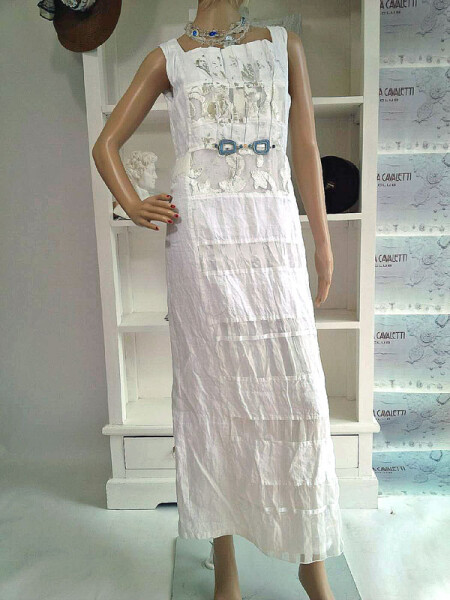 Elisa Cavaletti Kleid Dress BIANCO-ORO XL